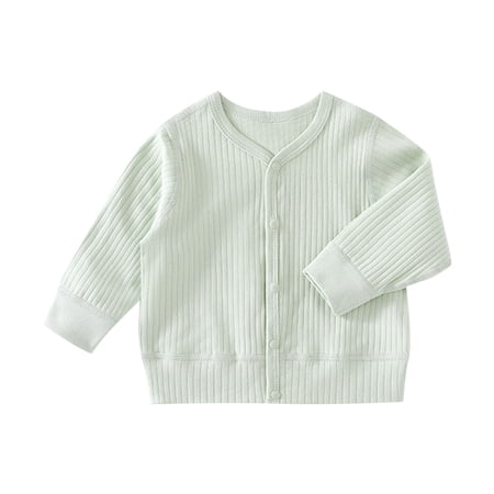 Kovlvoll Newborn Baby Clothes Jackets Knit Cotton Long Sleeve Button down Shirts Solid Color Casual Comfy Cardigan