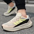 thumbnail image 3 of Men's Lace‑Up Athletic Running Sneakers, Mesh Upper Sports Footwear with Overlay Panels and Thick Contoured Midsole for Daily Workout and Walking, 3 of 7
