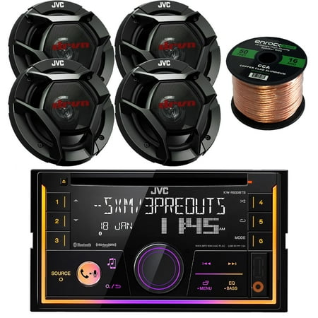 Vision Audio Bundle - JVC KWR930BTS Double DIN Bluetooth Car Stereo Receiver Bundle Combo With 4x JVC CSDR621 6.5
