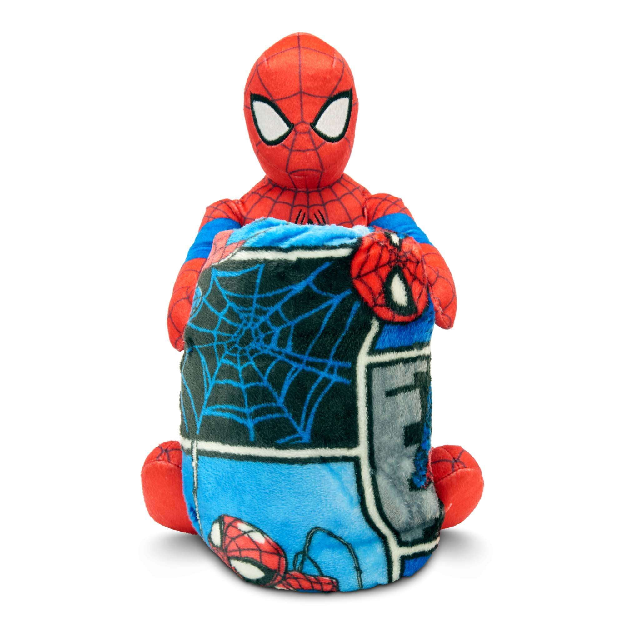 Spider-Man Kids Plush Hugger with Silk Touch Throw Blanket Set, 50x60 inches