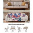 thumbnail image 3 of Patriotic Floral Sofa Couch Covers for 3 Cushion Couch,Washable L Shape Sectional Sofa Covers for Loverseat/Pet/Kid,Red Blue Stripes Stars Flag 4th of July Slipcover Throw Blanket Futon Cover 71x134, 3 of 8