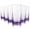Purple-Geometric Shapes, variant on Blue Wind Collection 13.5 Oz Solid Glass Drinking Glass Set of 6 for Home Restaurant Bar