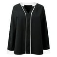thumbnail image 5 of Landzoo One Fashion Contrast Collar Shirt Blouse Long Sleeve For Business Casual Wear And Style Outfits Stylish Beautiful Women's T-Shirts, 5 of 5
