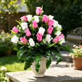 thumbnail image 5 of Artificial Cemetery Flowers, Gravesite Decoration Roses, Memorial Bouquets with Cemetery Vase, Vibrant and Long-Lasting Colors G ZZyuan, 5 of 6
