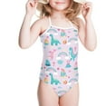 thumbnail image 3 of FOR U DESIGNS Quick Dry Teen Girls Halter Bikini Swimsuit Dinosaur Ranibow Off Shoulder Swimwear Cute Summer Beach Swimming Suit Size 9-10 Years, 3 of 6