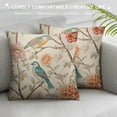 thumbnail image 3 of ERAPDAUR Vintage Bird Floral Pillow Covers Pink Green Yellow Flower Leaves Decorative Throw Pillows For Couch Chinoiserie Cases Farmhouse Home Decor Sofa Bed Porch Outdoor 24x24in, 3 of 5