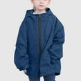 thumbnail image 5 of Lenpel Children's Rain Jackets Toddler Girls Boys Long Sleeve Zip up Hooded Lightweight Raincoats Hiking Casual Outwear Coats(Blue,9-10 Years), 5 of 6