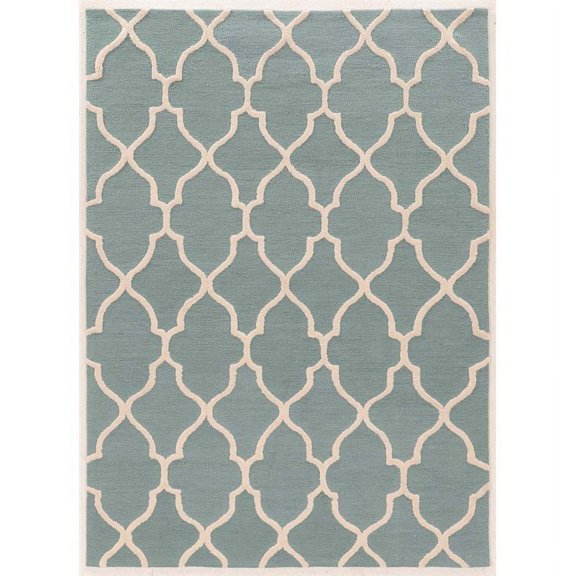 Laysan Home 1'10" x 2'10" Geo Hand Tufted Rug in Turquoise