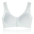 thumbnail image 2 of Arnsht Women's Daily Bra Non-marking Front Buckle Underwear Soft Breathable Comfort Large Size Non-steel Ring Bra Blue L, 2 of 8