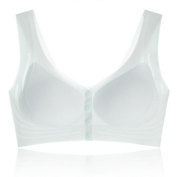 GUZOM Womens XL Front Closure Wireless Bra - Stretchy Comfort for Post-Surgery, Nursing, All Day Wear, Light Blue