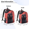 thumbnail image 2 of Disketp Cute Black Kitten Cartoon print Canvas Backpack Lightweight Travel Daypack Student Rucksack Laptop Backpack-Medium, 2 of 5