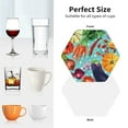 thumbnail image 6 of Honeii Vegetable print Leather Coaster Set of 4, ideal for safeguarding your furniture from drinks spills and effortless cleanup-Hexagon, 6 of 6