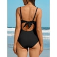 thumbnail image 5 of Charmo Pregnant One Piece Swimsuit Maternity Adjustable Straps Ruffle-Trim V Neck Swimwear, 5 of 7