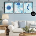 thumbnail image 3 of Stupell Industries Expressive Abstract Sea Creatures 3 Piece Black Framed Floater Canvas Set design by Camila Juncos, 21 x 17, 3 of 9