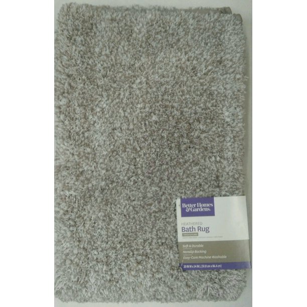 Better Homes and Gardens Thick and Plush Bath Rug, 20" x 34", Taupe