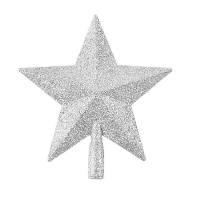 Christmas Tree Topper Star 20cm 3D Sticky Gold Powder Star Craft Gold Accessories Silver FivePointed Poinsettia E0k6 Tree Silver Colours 1 Pack