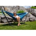 thumbnail image 4 of Vivere Double Cotton Hammock, Comfortable Daybed with Steel Stand, 9 Foot, Blue Lagoon, 4 of 4