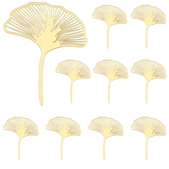 12pcs Acrylic Mirror Cake Toppers Cake Insert Cards for Cake Decoration Ginkgo Leaf Gold 100x81x1.4mm
