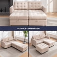 thumbnail image 3 of ZAFLY Ensemble de Canapé en Forme de U/L avec Ottomane de Rangement, Sofa Sectionnel Modulaire pour Salon, Beige, 3 of 6