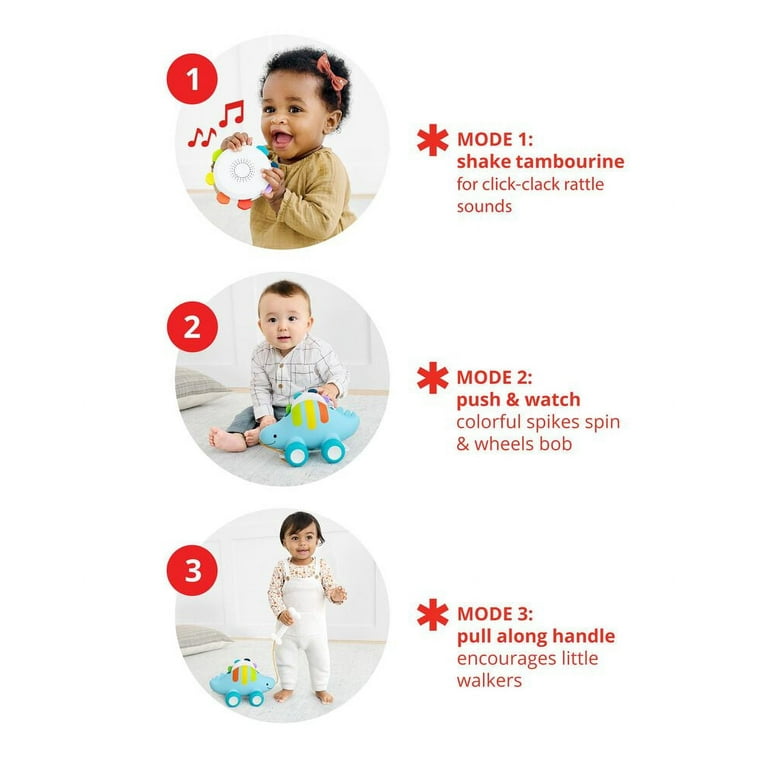 Skip Hop Explore & More Dinosaur 3-in-1 Baby Musical Pull Toy