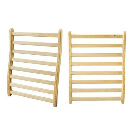 HOSAUNA Sauna Backrest,S-Shape Canadian Natural Wood Hemlock 2PC