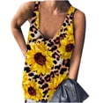 thumbnail image 1 of Moda mujer Sexy cuello en U estampado sin mangas ajuste camiseta sin mangas blusa Camis chaleco Fridja  gh6436, 1 of 8