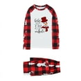 thumbnail image 2 of BblyThe Family Matching Christmas Pajamas Snowman Tops and Plaid Trousers Home Clothes Set, 2 of 7