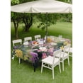 thumbnail image 4 of Outdoor Tablecloths with Umbrella Hole & Zipper, Spring Flower Rectangle Tablecloth 52x70 Inch, Garden Blossom Fantasy Floral Pastoral Oil Painting Waterproof Table Cloth, Patio/Pool Table Covers, 4 of 8