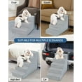 thumbnail image 3 of Dog Stairs for Small Dogs,22" H,5-Step Dog Steps for Bed and Couch with High Density Foam,Non-Slip Pet Steps for Doggy and Cat,Pet Stairs with a Washable Cover,Grey, 3 of 12