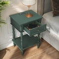 thumbnail image 3 of HLR 25" Mid Century Nightstand, Assembled Wood Bedroom End Table with USB Ports and Outlets, Green, 3 of 12
