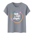 thumbnail image 4 of Liquidation! T-shirts Graphiques pour Femmes Uooqdmx, T-Shirt 100 Jours d'École, T-Shirts de Rentrée Scolaire, T-Shirt 100 Jours d'École T-Shirts d'Enseignant Joyeux 100e Jour, T-Shirts d'Enseignant, Gris m, 4 of 5