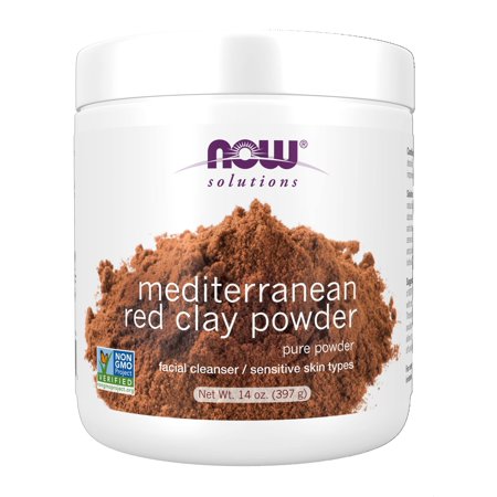 Now Solutions, Mediterranean Red Clay Powder, Pure Powder For Sensitive Skin Facial Mask, 14-Ounce