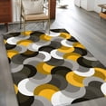 thumbnail image 2 of Yellow Black Wavy Area Rugs 3x5 ft Medieval Abstract White Grey Yellow Black Texture Washable Rug Non Slip Indoor Carpet Absorbent Floor Mat for Living Room Bedroom Dining Room, 2 of 9