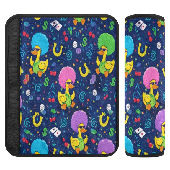 Seat Belt Cover 2 Pack Soft Party Duck Printed Seatbelt Cover Car Seat Strap Shoulder for All Cars