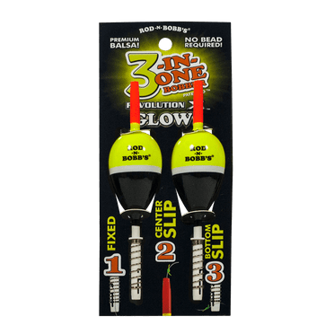 Rod-N-Bobb's 3 in 1 Revolution Oval Fishing Floats, 2 Pack