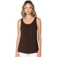 thumbnail image 3 of Made by Johnny Women's Summer Sleeveless Pleated Back Closure Casual Tank Tops XXL BROWN, 3 of 6