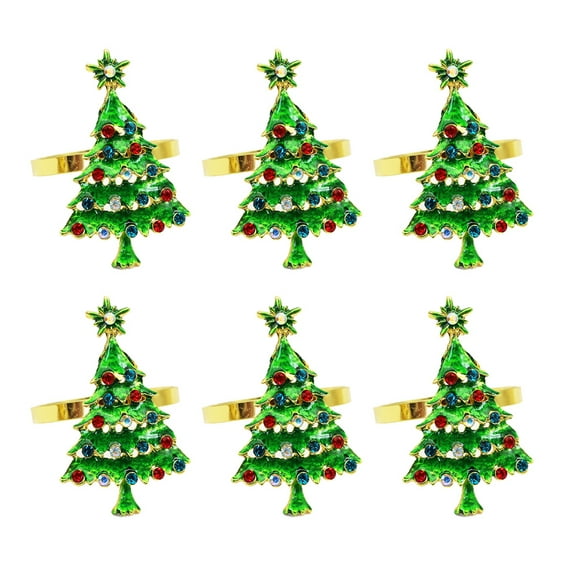 6 Pcs Anneau de Serviette en Papier pour Arbre de Noël Porte-Serviette en Métal Décoration de Fête