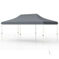 thumbnail image 1 of Patiojoy 10 x 20FT Pop-up Canopy Tent Folding Instant Sun Shelter w/ 3 Adjustable Heights Carrying Bag 12 Stakes & 6 Ropes Heavy-Duty Outdoor Commercial Tent for Patio Grey, 1 of 10