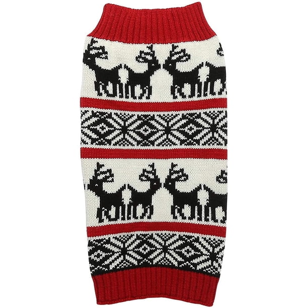 Ropa para perros, renos, vacaciones, mascotas, suéter para perros, cachorros, gatitos, gatos, rojo clásico, otoño invierno, cálido, Navidad, copo de nieve, cervatillo, ropa para el pelo de perro (1 pa