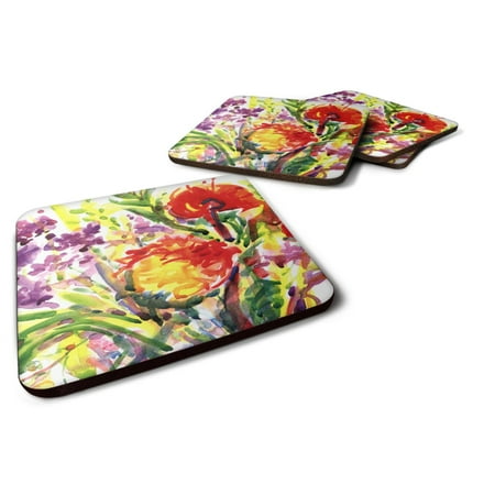 

Carolines Treasures 6042FC Flower Foam Coaster Set of 4 3 1/2 x 3 1/2 multicolor