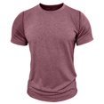 thumbnail image 4 of SWSMCLT Men's Cotton T Shirt Slim Fit Fall Basic Casual Date Night Spring Home Stretch Top Shirt Soft Crew Neck Vermillion Large, 4 of 5