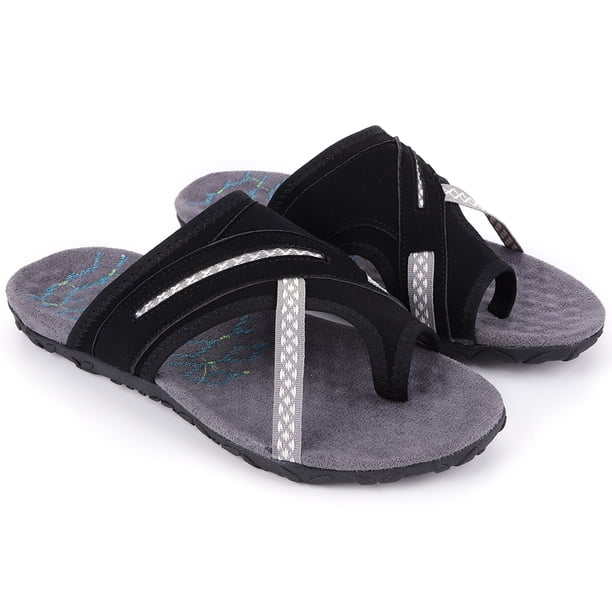 Sandalias Verano para Mujer Chanclas Cómodas Suela Plana Con Bloques Color para Mujer (negro 37)