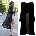 thumbnail image 2 of Chiffon Splice Long Maxi Open Cardigan Summer Women Beach Shirt Jacket Coat, 2 of 6