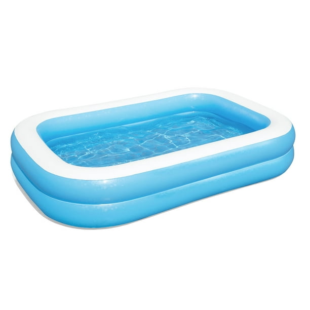 Alberca inflable rectangular 2.62x1.75x.51cm 2anillos azul c/blanco Bestway