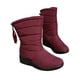 thumbnail image 4 of Botas de nieve impermeables para mujer, zapatos cálidos de invierno de piel sintética para mujeres y niñas, botas de invierno antideslizantes para exteriores, 4 of 7