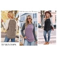 thumbnail image 6 of MOYIKO Color Block Long Sleeve Shirts for Women Crewneck Tunic Tops Casual Pullover Lightweight Sweaters Fall Outfits, 6 of 7