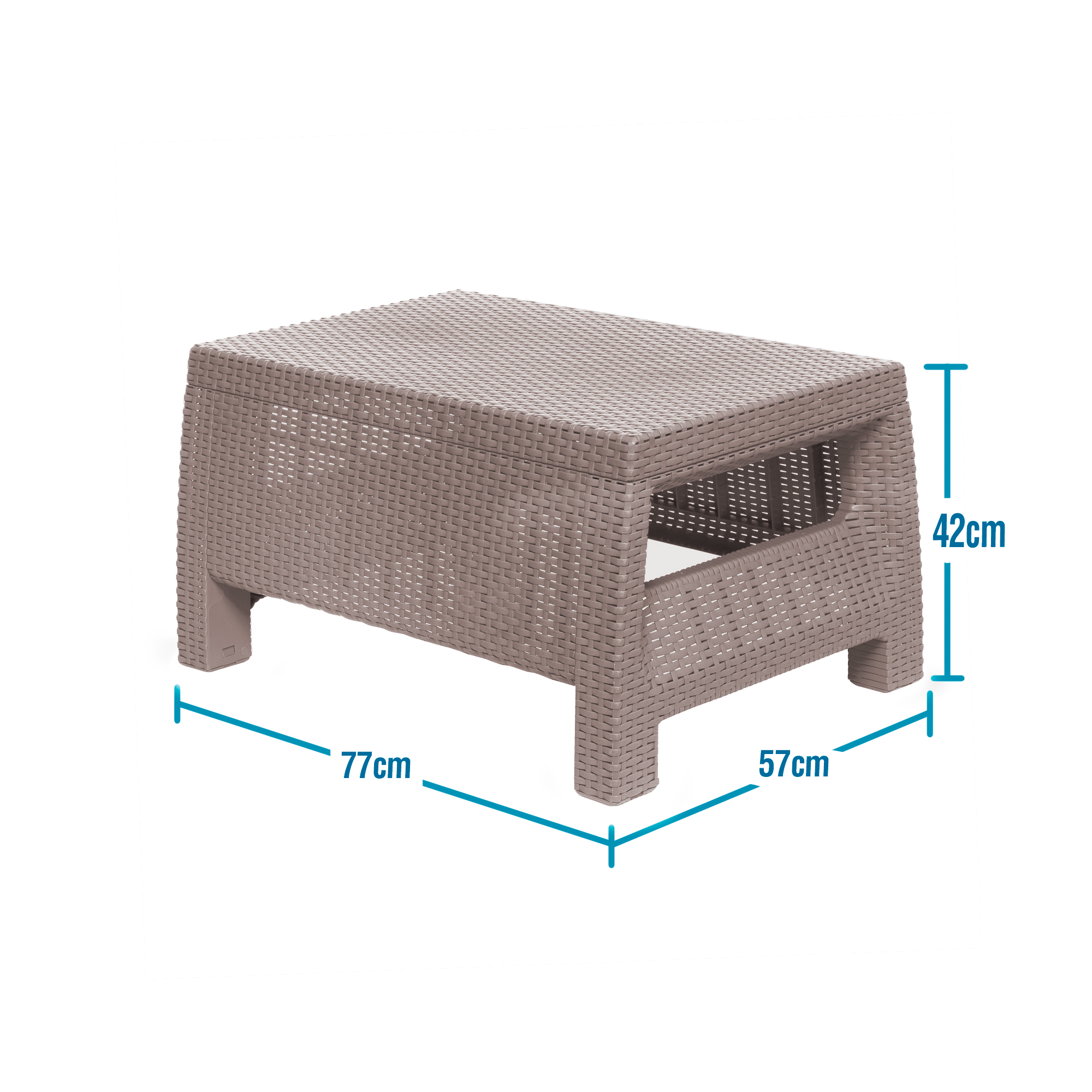 MQ Ferrara Outdoor Patio Chat Set with Cushions, 3 Piece in Beige