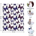 thumbnail image 4 of Butterfly Purple Blue Dot Pattern Blanket,Comfortable Soft Flannel Throw Blanket,All Season,Warm Lightweight Blankets for Sofa Bed Couch Living Room Chair,30"x40", 4 of 4