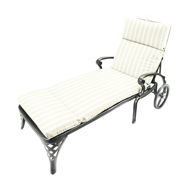Jordan Manufacturing French Edge Outdoor Chaise Lounge Cushion Shore Linen Walmart Com Walmart Com