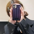 thumbnail image 4 of for iPhone 11 Case 6.1 Inch, Cute 3D Striped Pattern Phone Case Soft Silicone Case for Women Girls Boys Luxury Plated Glossy Shockproof Air Cushion Back Cover, Laser Purple, 4 of 9
